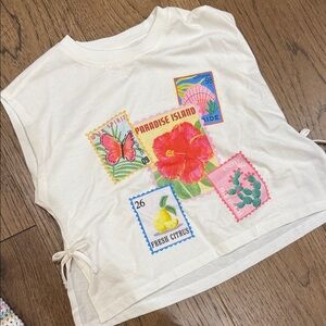 NWOT Zara White Ribbed Collar Top